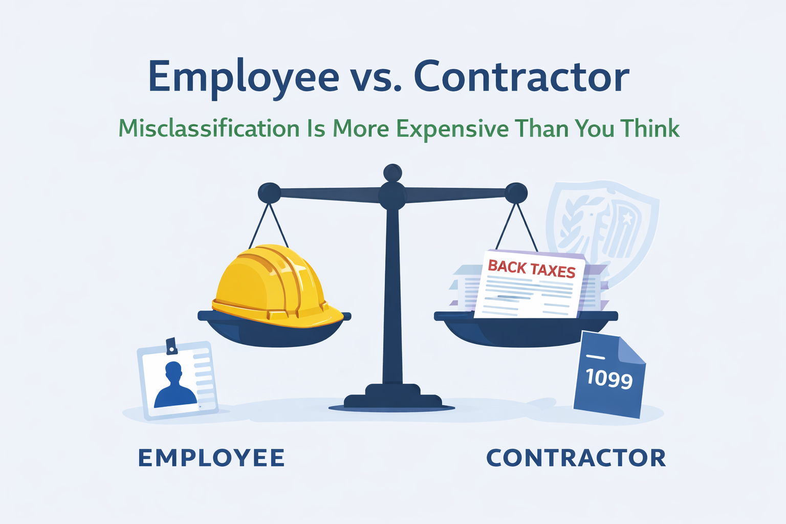 EMPLOYEE VS. CONTRACTOR: MISCLASSIFICATION IS MORE EXPENSIE THAN YOU THINK